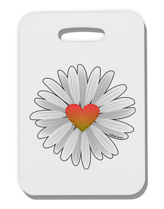Pretty Daisy Heart Thick Plastic Luggage Tag-Luggage Tag-TooLoud-One Size-Davson Sales