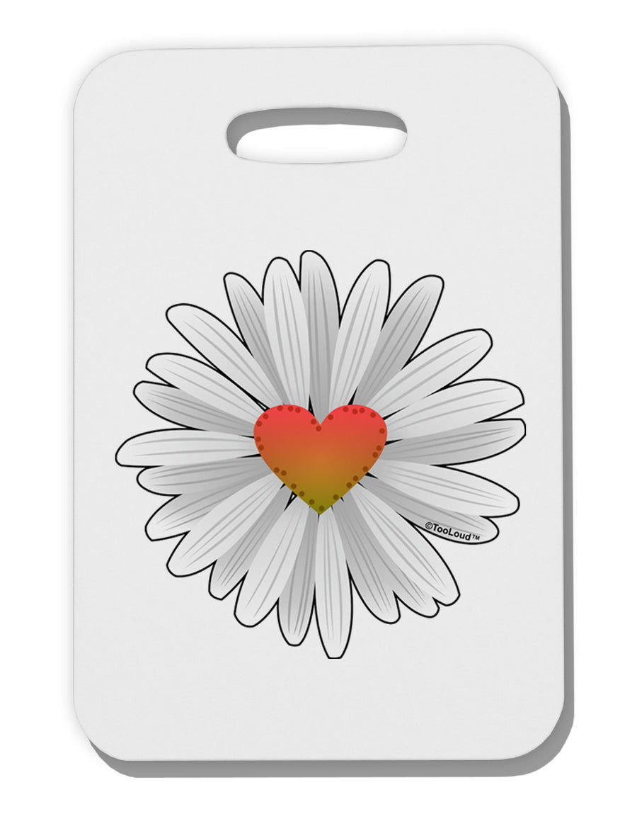 Pretty Daisy Heart Thick Plastic Luggage Tag-Luggage Tag-TooLoud-One Size-Davson Sales