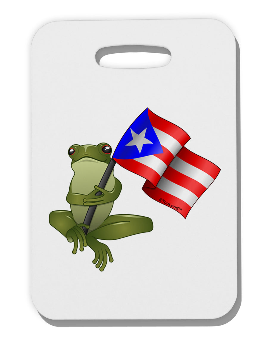 Coqui Holding Flag Thick Plastic Luggage Tag-Luggage Tag-TooLoud-White-One Size-Davson Sales