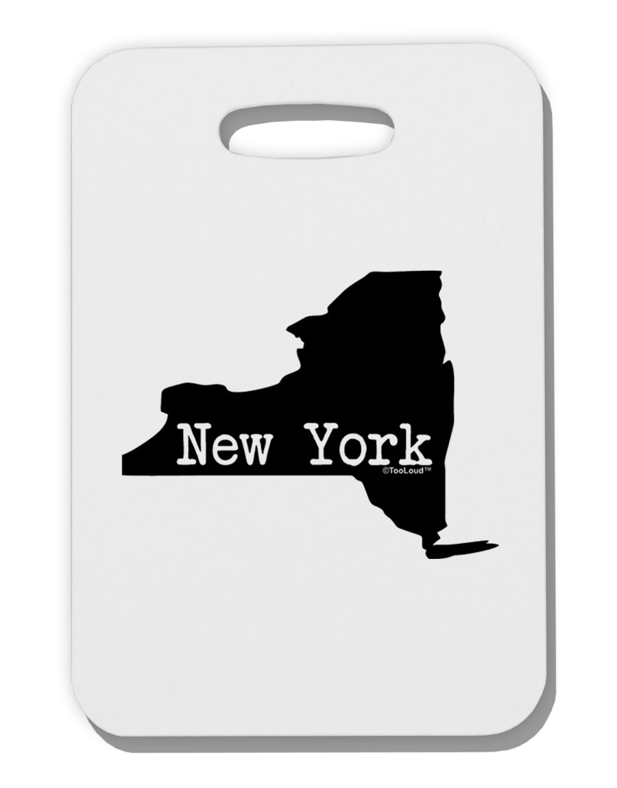 New York - United States Shape Thick Plastic Luggage Tag by TooLoud-Luggage Tag-TooLoud-White-One Size-Davson Sales