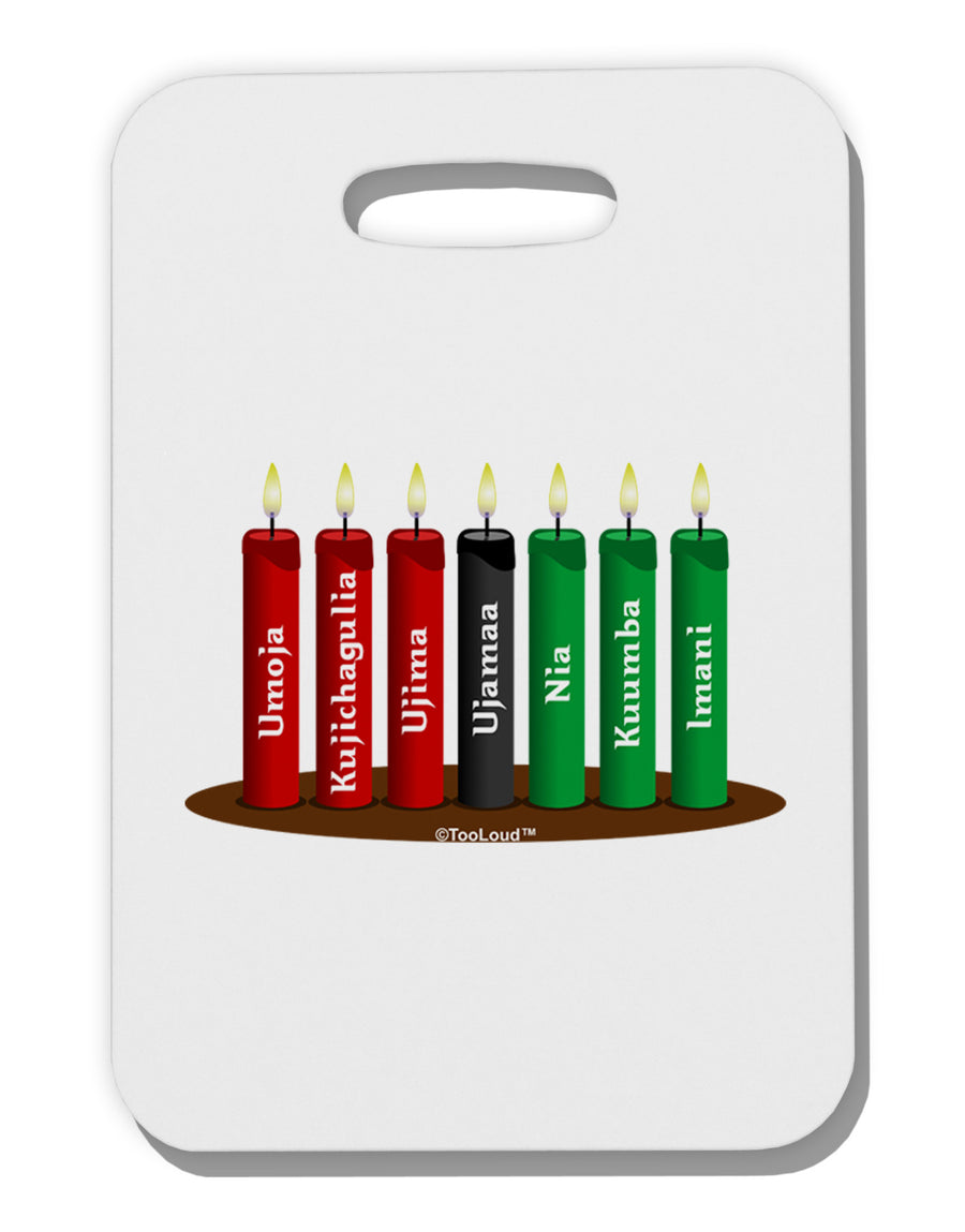 Kwanzaa Candles 7 Principles Thick Plastic Luggage Tag-Luggage Tag-TooLoud-White-One Size-Davson Sales