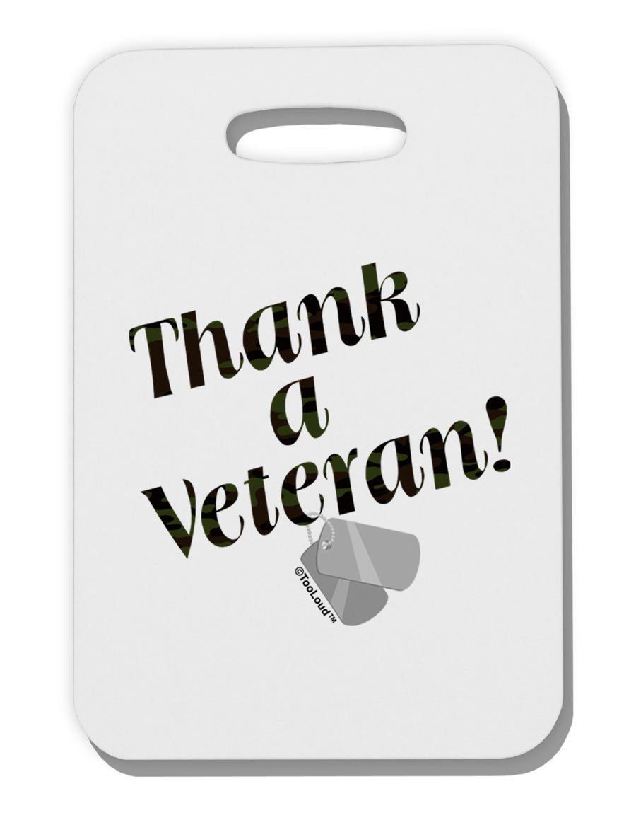 Thank A Veteran Thick Plastic Luggage Tag-Luggage Tag-TooLoud-White-One Size-Davson Sales