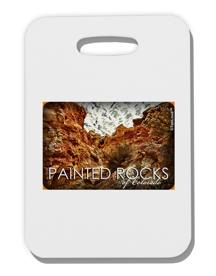 Colorado Painted Rocks Text Thick Plastic Luggage Tag-Luggage Tag-TooLoud-White-One Size-Davson Sales