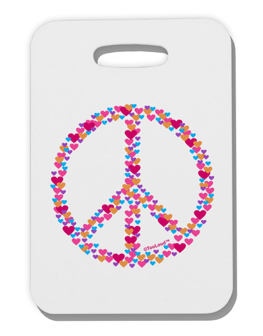 Peace Sign Hearts Thick Plastic Luggage Tag-Luggage Tag-TooLoud-White-One Size-Davson Sales