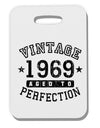 50th Birthday Vintage Birth Year 1969 Thick Plastic Luggage Tag by TooLoud