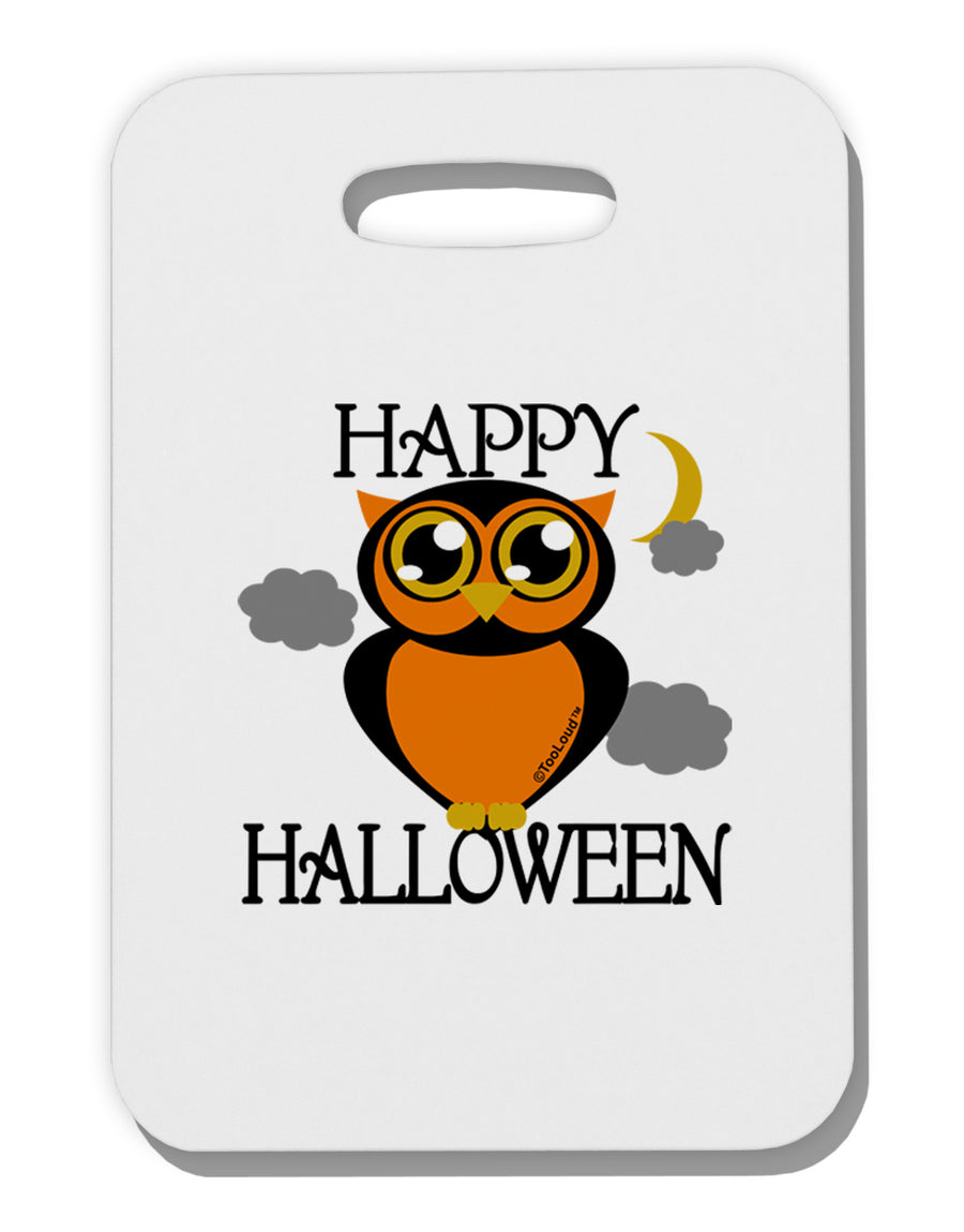 Owl Orange Text Thick Plastic Luggage Tag-Luggage Tag-TooLoud-White-One Size-Davson Sales