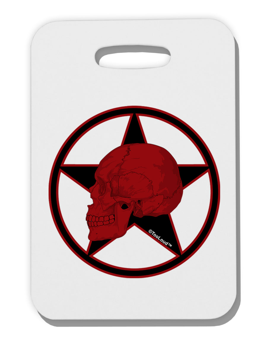 Blood Red Skull Thick Plastic Luggage Tag by TooLoud-Luggage Tag-TooLoud-White-One Size-Davson Sales