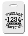 Personalized Vintage Birth Year Distressed Thick Plastic Luggage Tag by TooLoud-Luggage Tag-TooLoud-White-One Size-Davson Sales