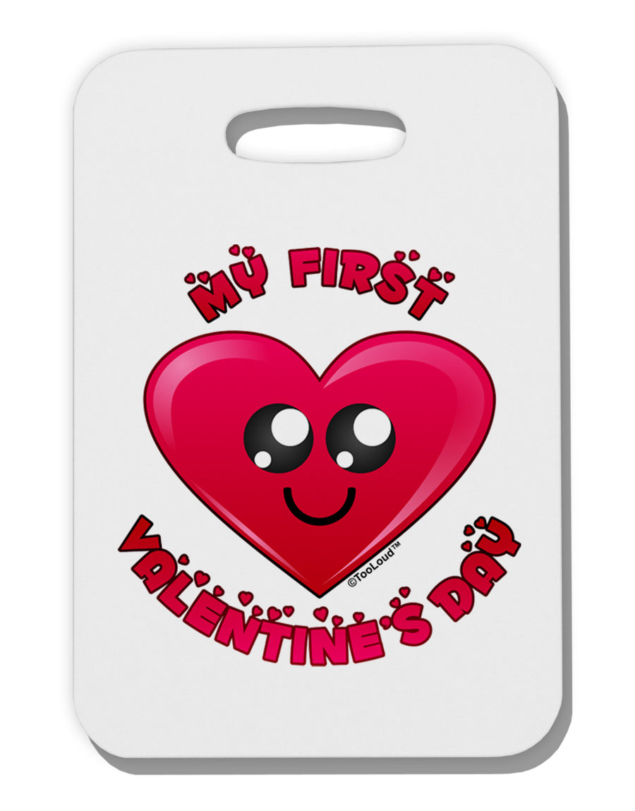 My First Valentine's Day Thick Plastic Luggage Tag-Luggage Tag-TooLoud-White-One Size-Davson Sales