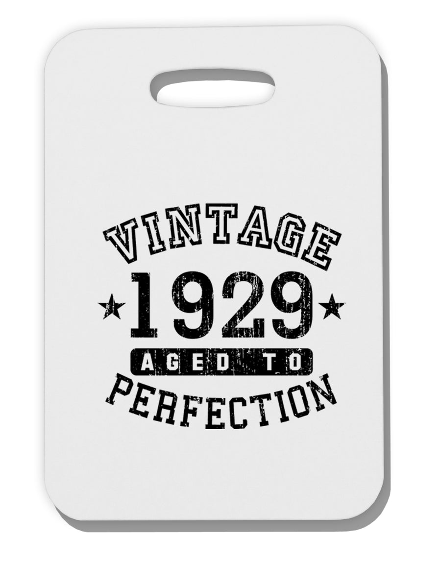 90th Birthday Vintage Birth Year 1929 Thick Plastic Luggage Tag by TooLoud