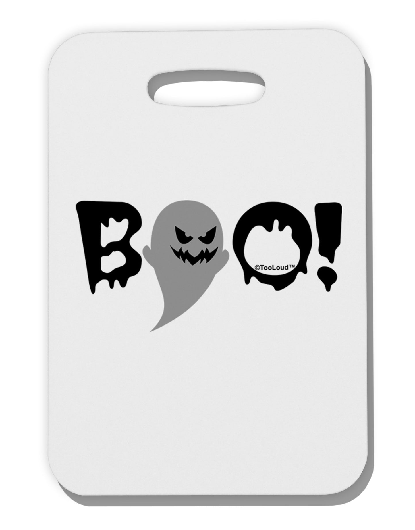 Scary Boo Text Thick Plastic Luggage Tag-Luggage Tag-TooLoud-White-One Size-Davson Sales