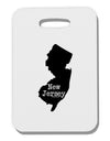 New Jersey - United States Shape Thick Plastic Luggage Tag by TooLoud-Luggage Tag-TooLoud-White-One Size-Davson Sales