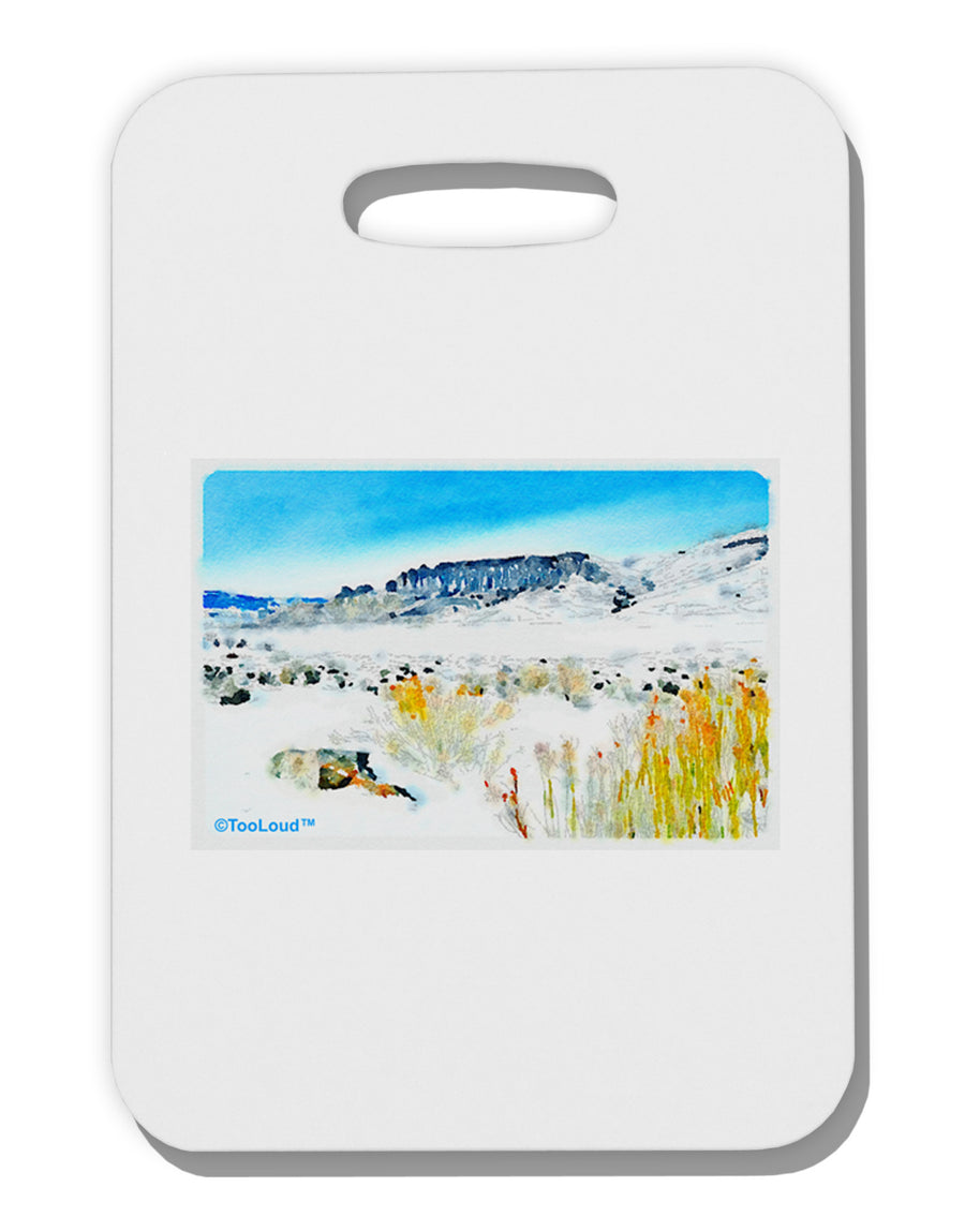 CO Snow Scene Watercolor Thick Plastic Luggage Tag-Luggage Tag-TooLoud-White-One Size-Davson Sales