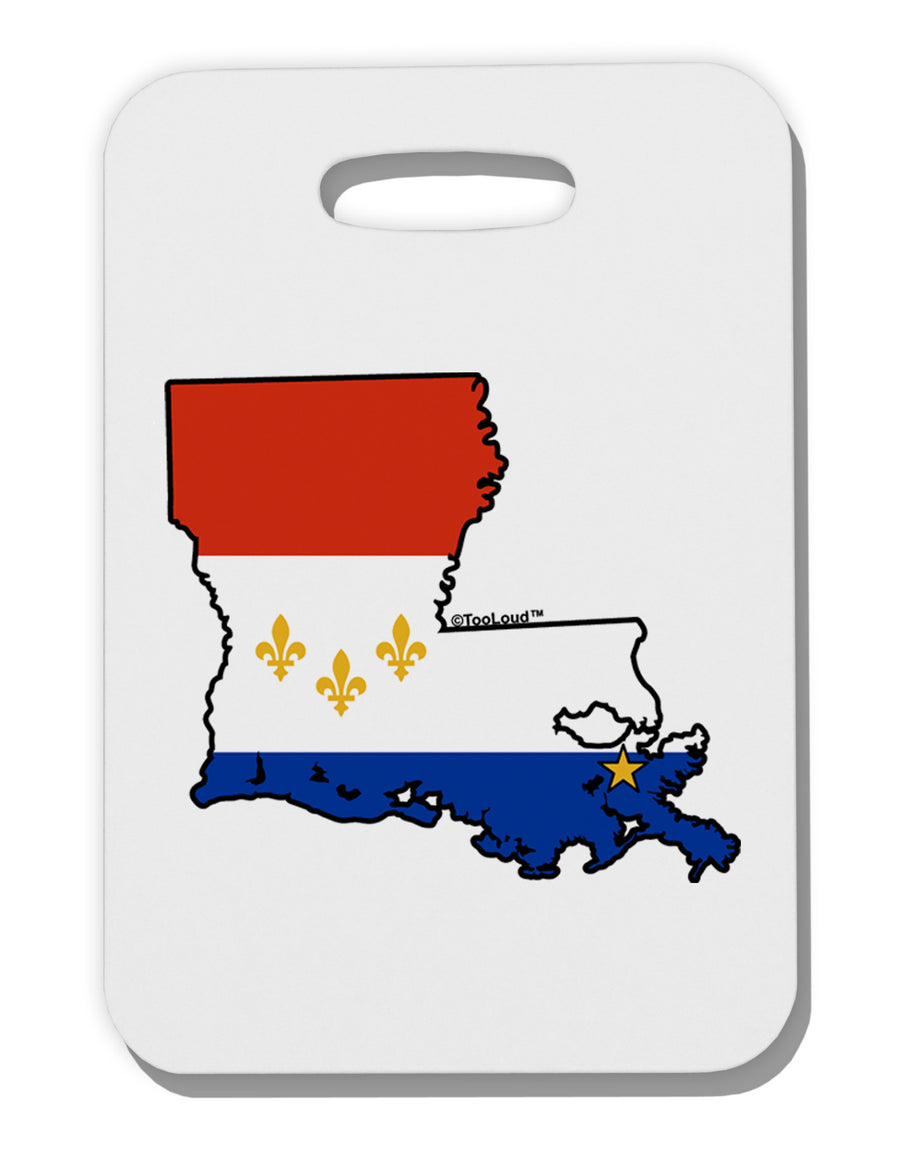 New Orleans Louisiana Flag Thick Plastic Luggage Tag-Luggage Tag-TooLoud-White-One Size-Davson Sales