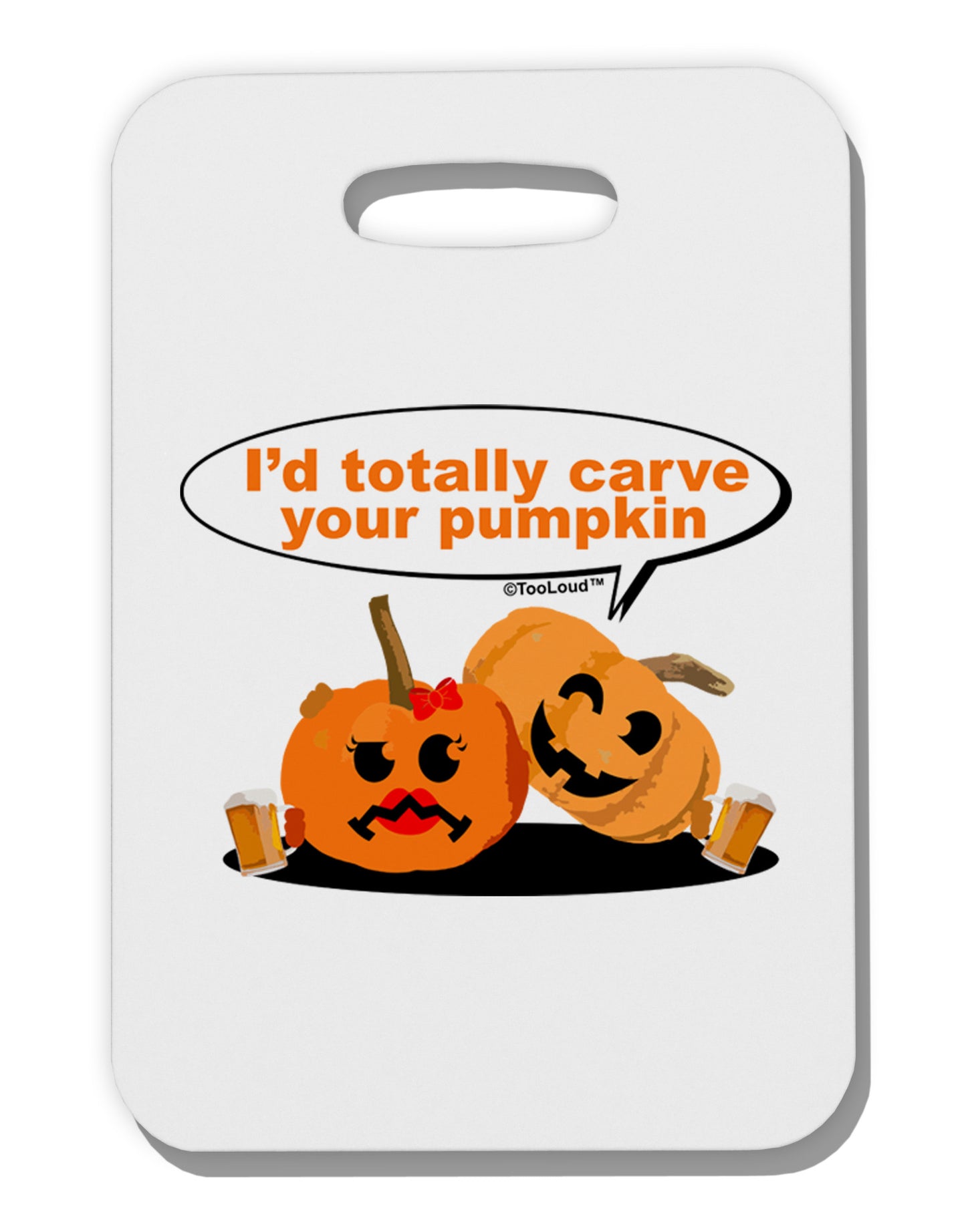 Carve your pumpkin Thick Plastic Luggage Tag-Luggage Tag-TooLoud-White-One Size-Davson Sales