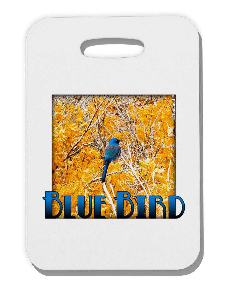 Blue Bird In Yellow Text Thick Plastic Luggage Tag-Luggage Tag-TooLoud-White-One Size-Davson Sales