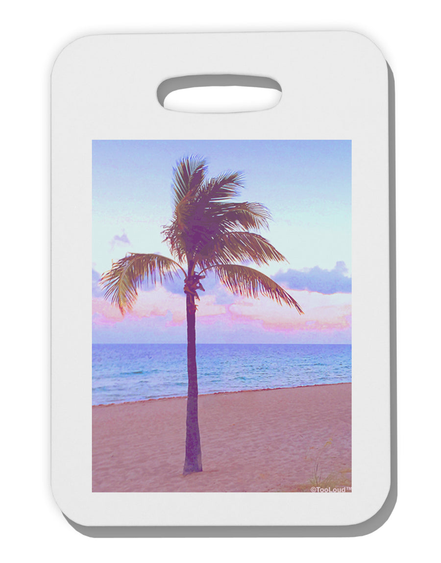 Palm Tree Beach Filter Thick Plastic Luggage Tag-Luggage Tag-TooLoud-White-One Size-Davson Sales