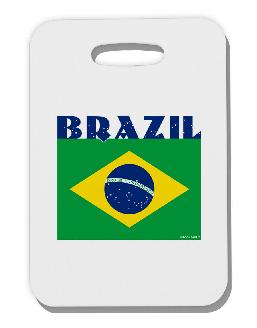 Brazil Flag Thick Plastic Luggage Tag-Luggage Tag-TooLoud-White-One Size-Davson Sales