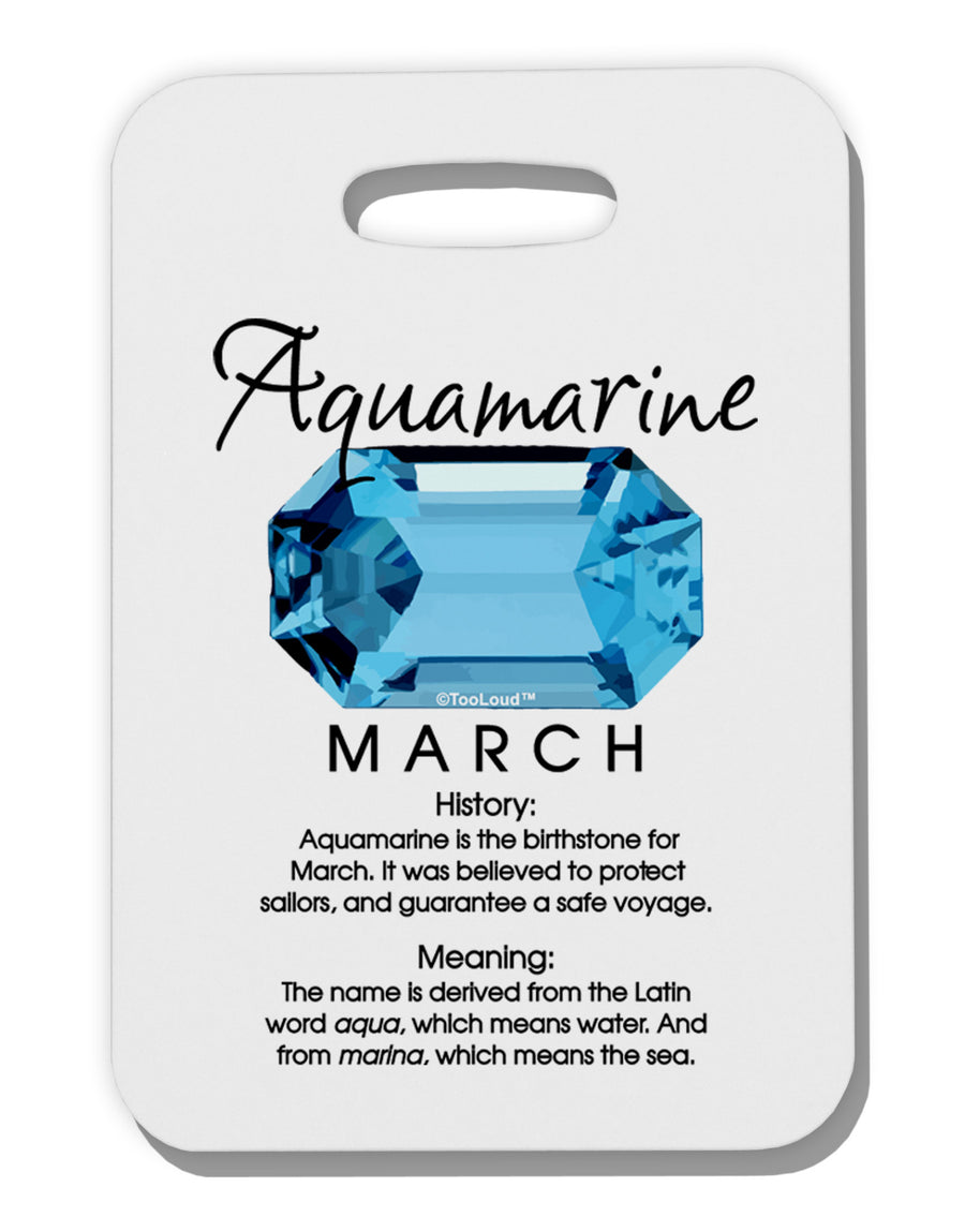 Birthstone Aquamarine Thick Plastic Luggage Tag-Luggage Tag-TooLoud-One Size-Davson Sales