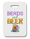 Beads And Beer Thick Plastic Luggage Tag-Luggage Tag-TooLoud-White-One Size-Davson Sales