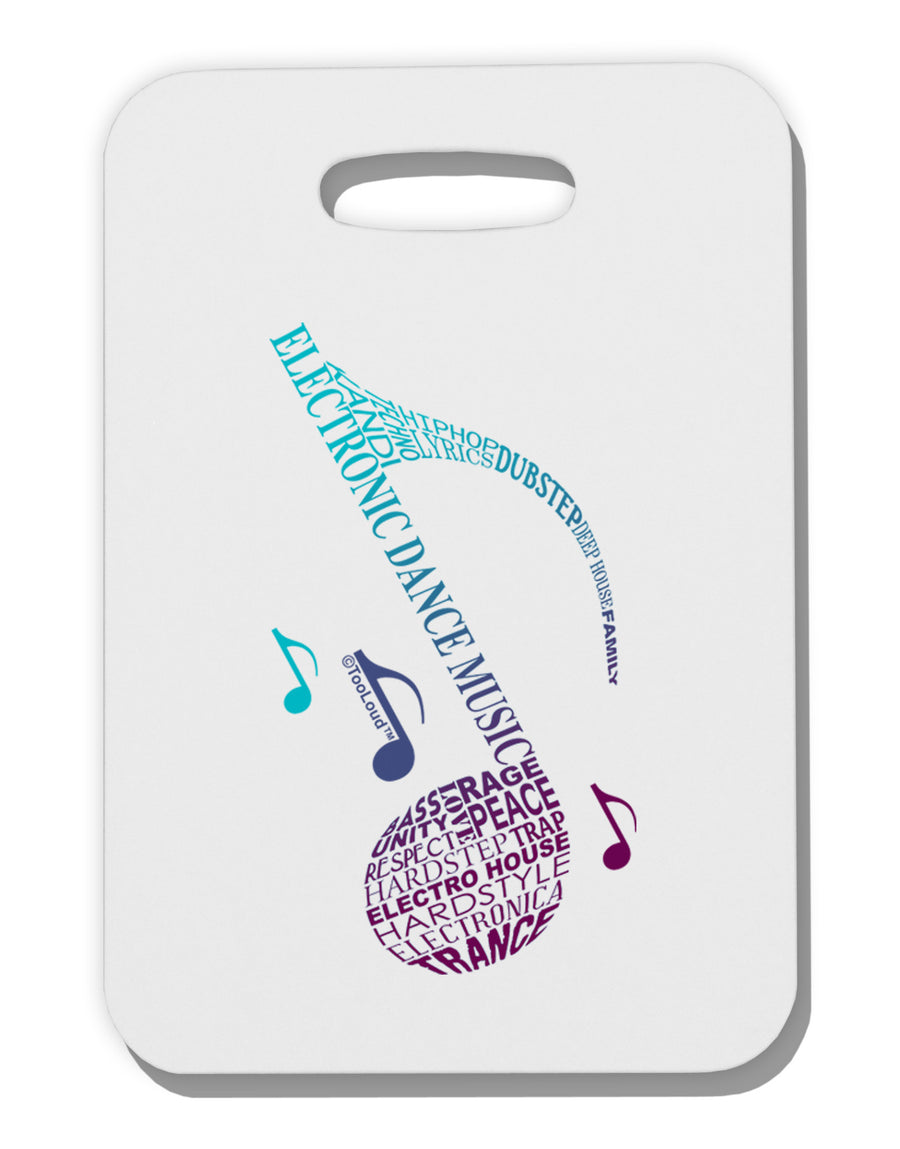 Music Note Typography Thick Plastic Luggage Tag-Luggage Tag-TooLoud-White-One Size-Davson Sales