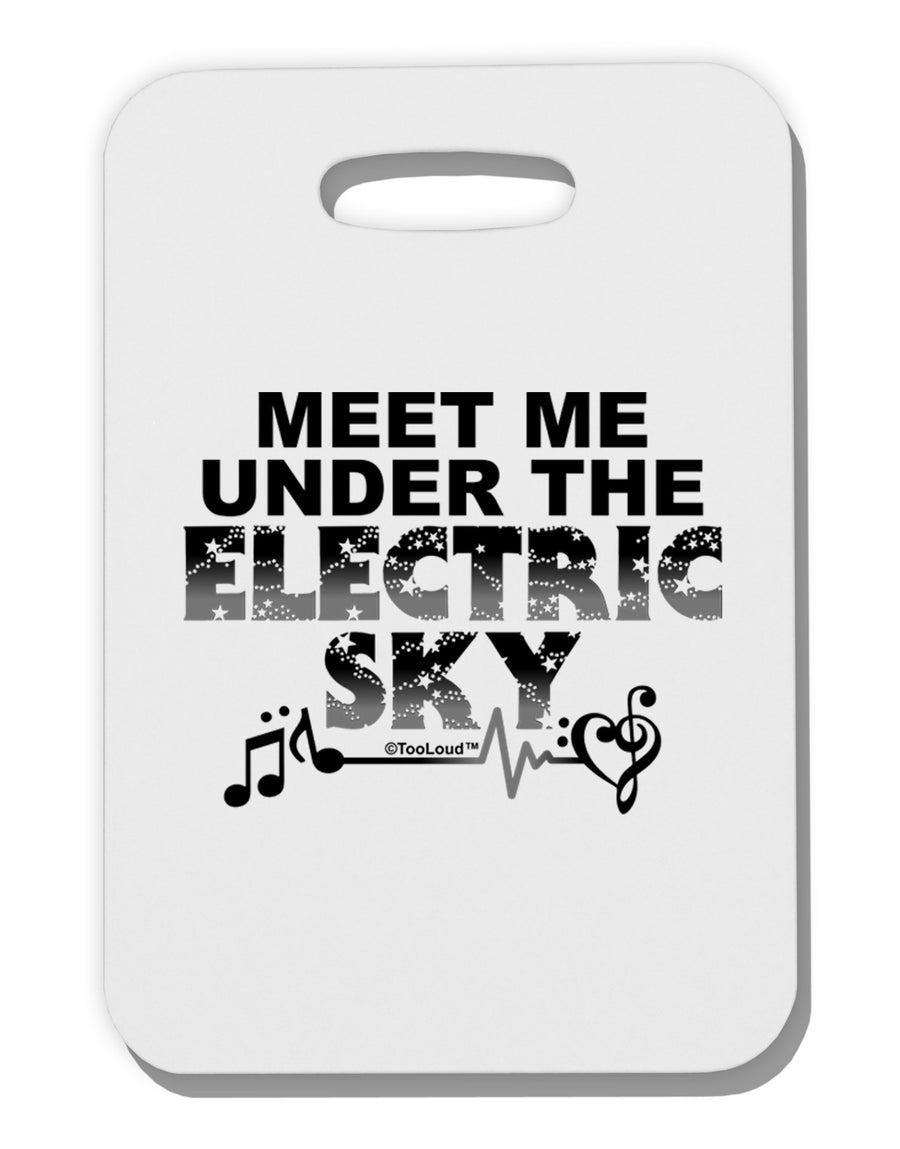 Electric Sky BnW Thick Plastic Luggage Tag-Luggage Tag-TooLoud-White-One Size-Davson Sales