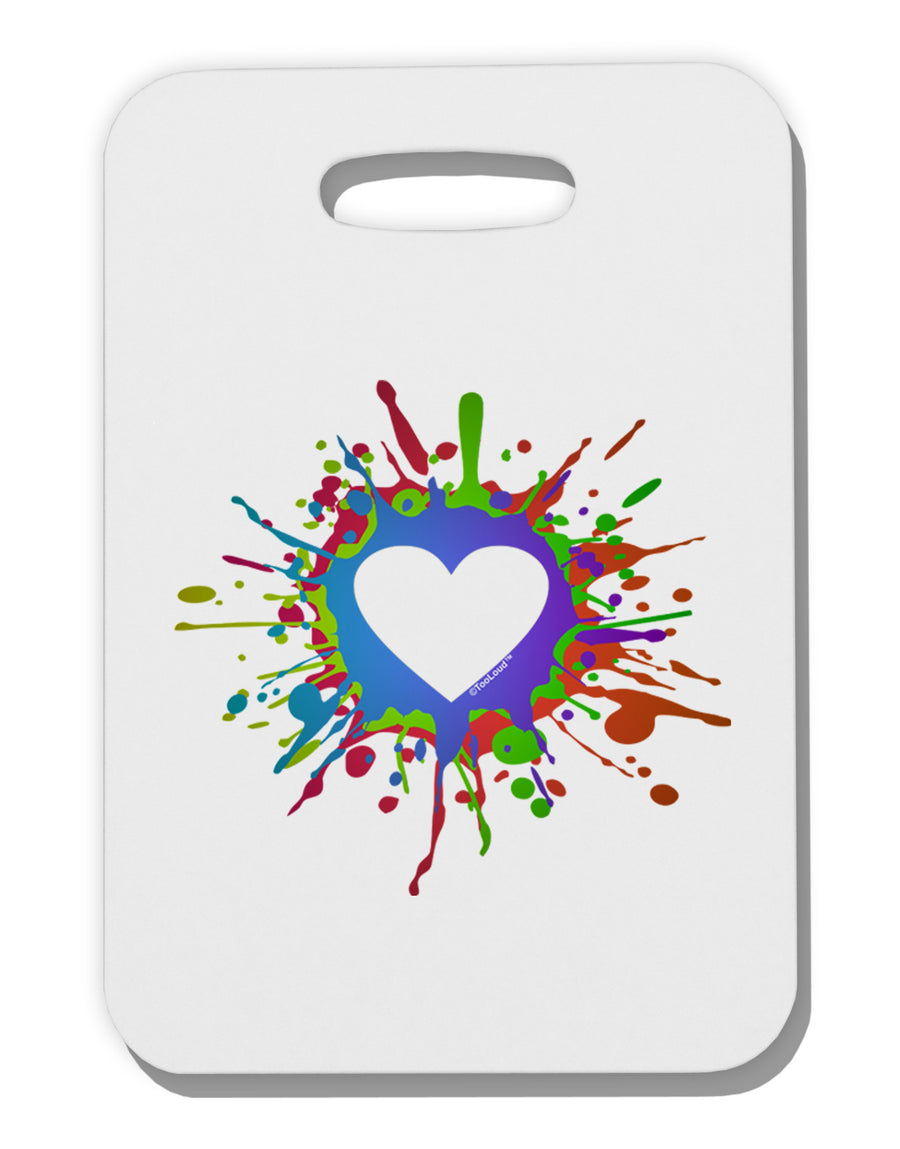 Heart Paint Splatter Thick Plastic Luggage Tag-Luggage Tag-TooLoud-White-One Size-Davson Sales