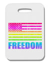 American Pride - Rainbow Flag - Freedom Thick Plastic Luggage Tag-Luggage Tag-TooLoud-White-One Size-Davson Sales