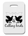 Four Calling Birds Text Thick Plastic Luggage Tag-Luggage Tag-TooLoud-White-One Size-Davson Sales