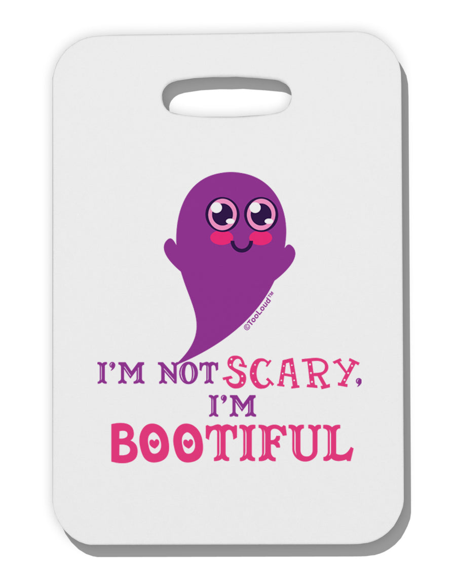 BOOtiful Ghost Purple Thick Plastic Luggage Tag-Luggage Tag-TooLoud-White-One Size-Davson Sales