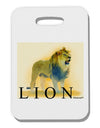 Lion Watercolor 1 Text Thick Plastic Luggage Tag-Luggage Tag-TooLoud-White-One Size-Davson Sales