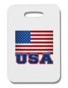 USA Flag Thick Plastic Luggage Tag by TooLoud