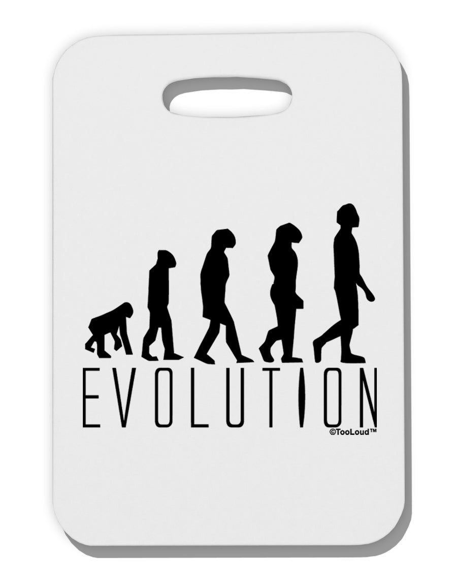 Evolution of Man Thick Plastic Luggage Tag by TooLoud-Luggage Tag-TooLoud-White-One Size-Davson Sales