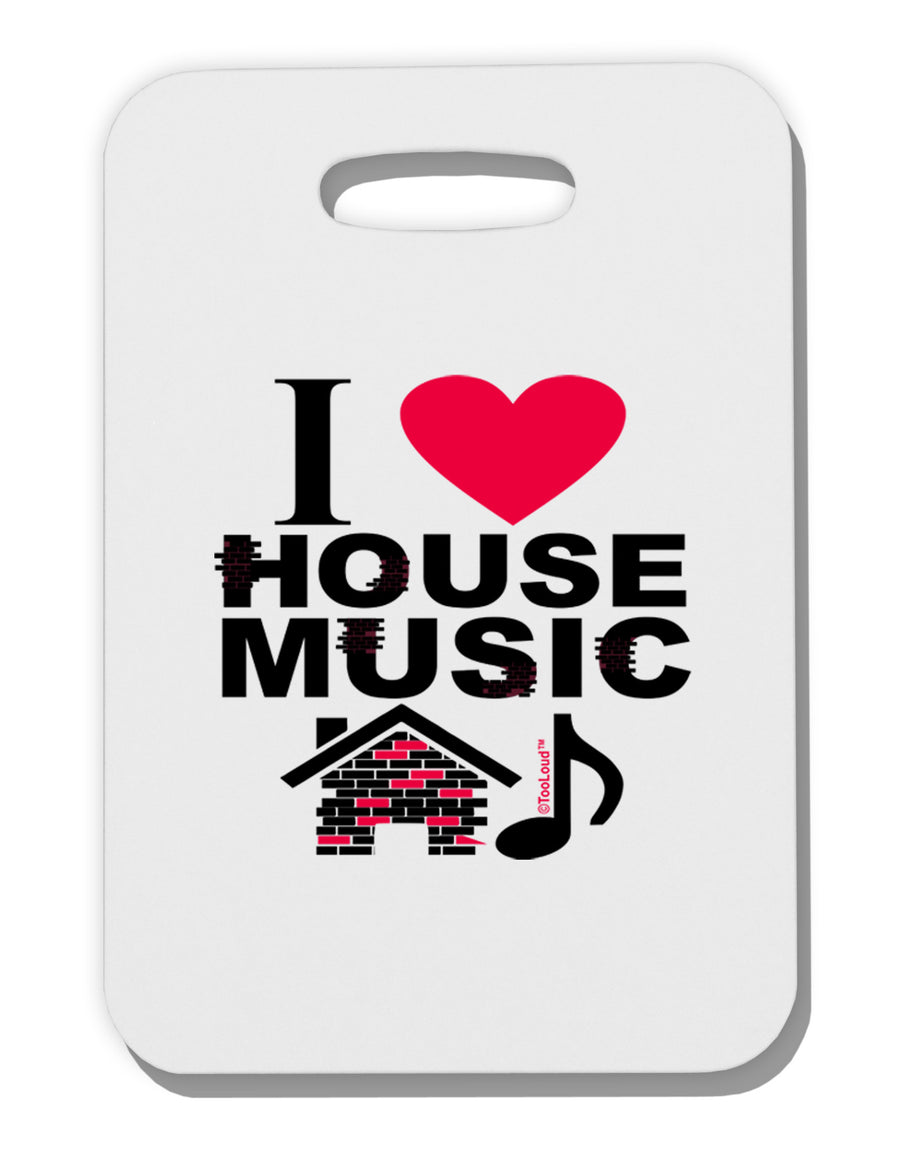 I Love House Pink Thick Plastic Luggage Tag-Luggage Tag-TooLoud-White-One Size-Davson Sales