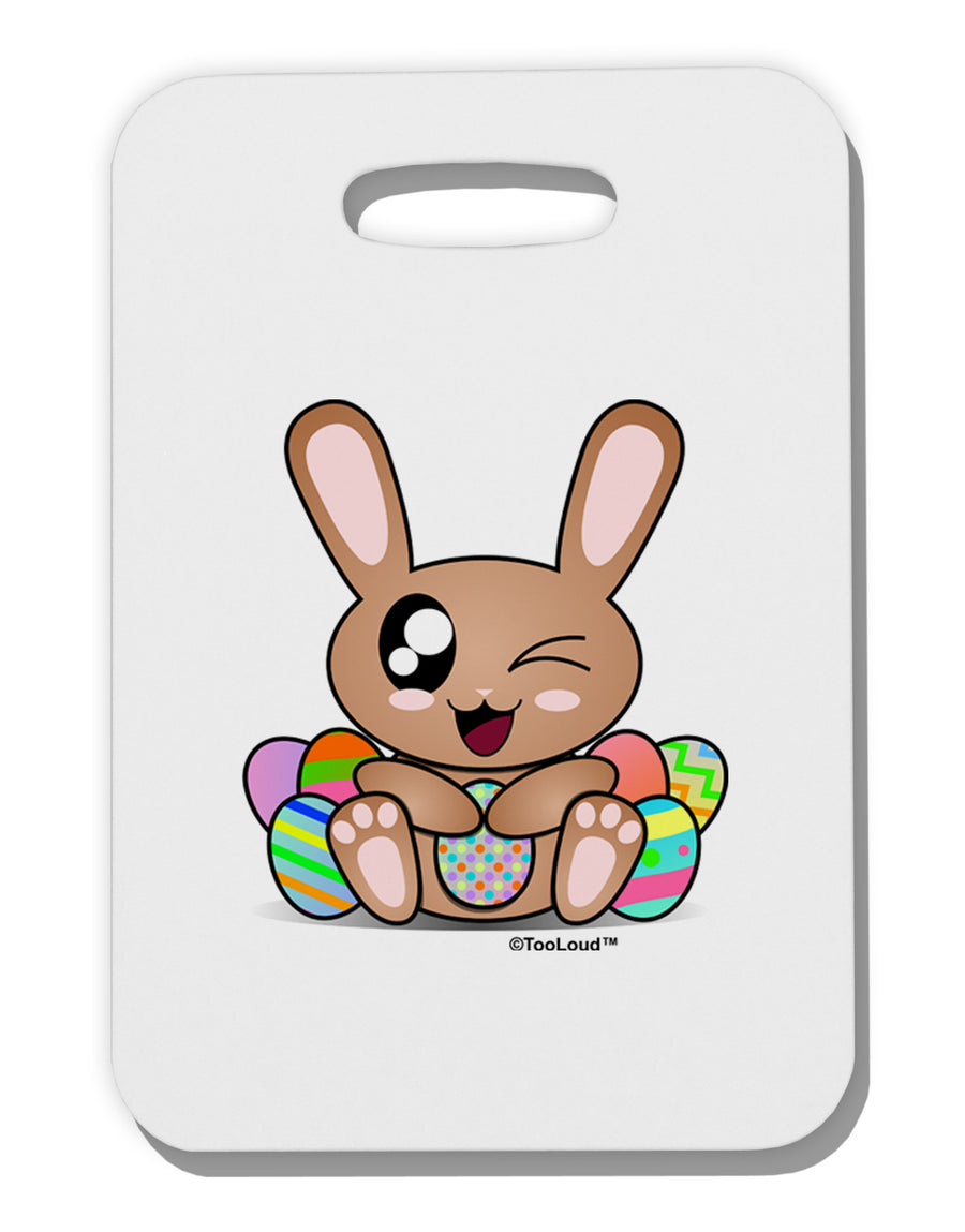 Cute Bunny with Eggs Thick Plastic Luggage Tag-Luggage Tag-TooLoud-White-One Size-Davson Sales