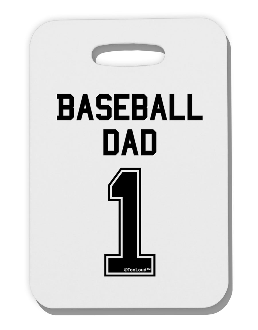 Baseball Dad Jersey Thick Plastic Luggage Tag by TooLoud-Luggage Tag-TooLoud-White-One Size-Davson Sales