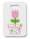 Easter Tulip Design - Pink Thick Plastic Luggage Tag by TooLoud-Luggage Tag-TooLoud-White-One Size-Davson Sales