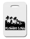 Florida Love - Palm Trees Cutout Design Thick Plastic Luggage Tag by TooLoud-Luggage Tag-TooLoud-White-One Size-Davson Sales