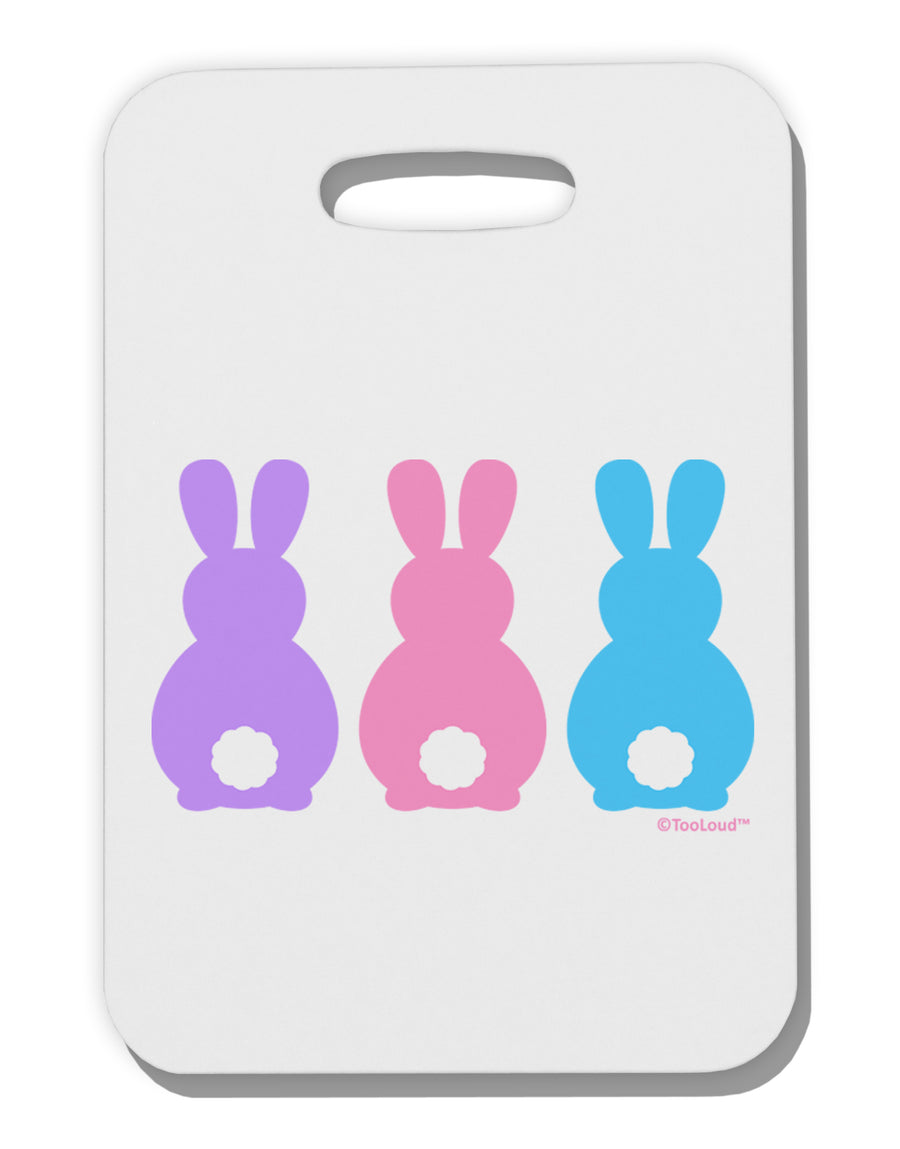 Three Easter Bunnies - Pastels Thick Plastic Luggage Tag by TooLoud-Luggage Tag-TooLoud-White-One Size-Davson Sales