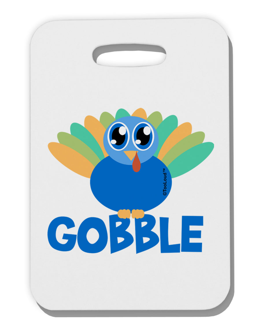 Cute Gobble Turkey Blue Thick Plastic Luggage Tag-Luggage Tag-TooLoud-White-One Size-Davson Sales