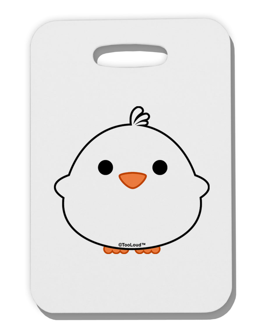 Cute Little Chick - White Thick Plastic Luggage Tag by TooLoud-Luggage Tag-TooLoud-White-One Size-Davson Sales