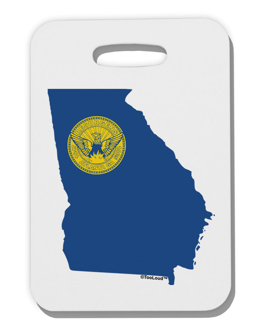 Atlanta Georgia Flag Thick Plastic Luggage Tag-Luggage Tag-TooLoud-White-One Size-Davson Sales