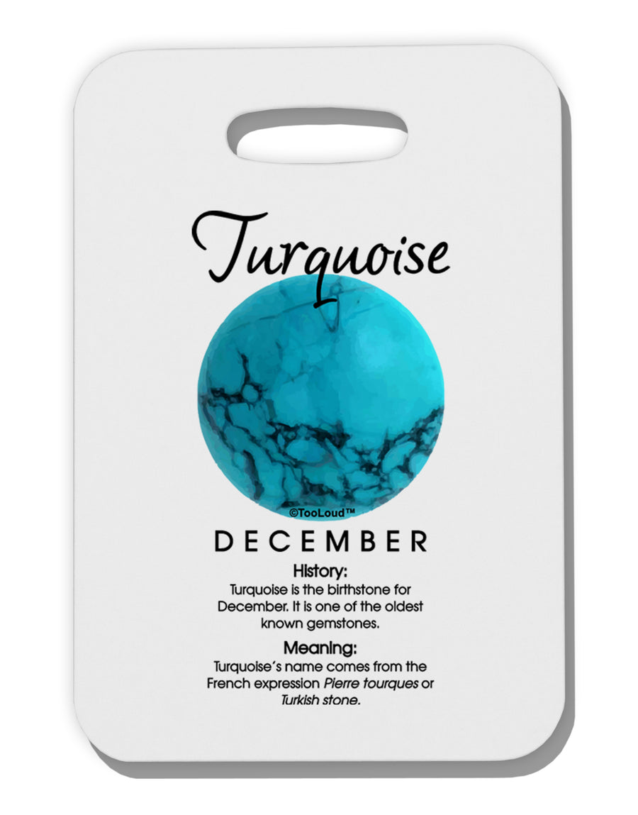 Birthstone Turquoise Thick Plastic Luggage Tag by TooLoud-Luggage Tag-TooLoud-White-One Size-Davson Sales