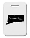 Connecticut - United States Shape Thick Plastic Luggage Tag-Luggage Tag-TooLoud-White-One Size-Davson Sales