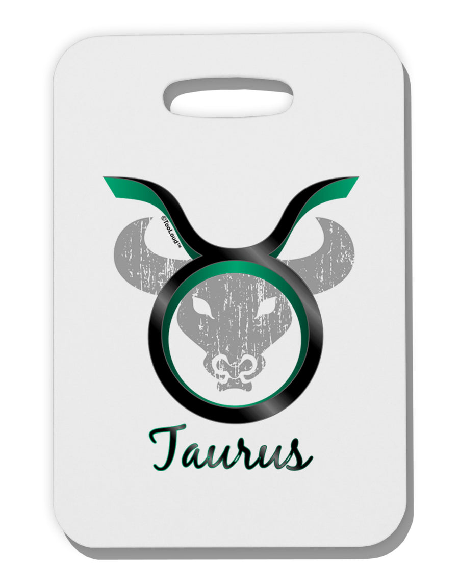 Taurus Symbol Thick Plastic Luggage Tag-Luggage Tag-TooLoud-White-One Size-Davson Sales