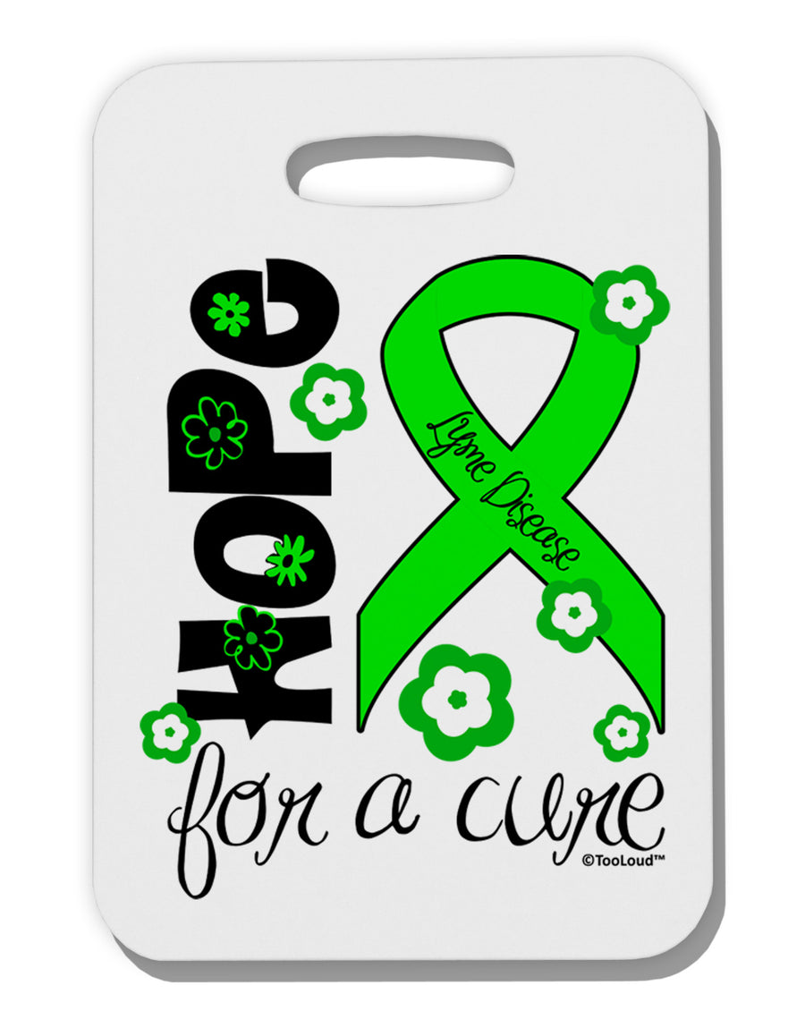 Hope for a Cure - Lime Green Ribbon Lyme Disease - Flowers Thick Plastic Luggage Tag-Luggage Tag-TooLoud-White-One Size-Davson Sales