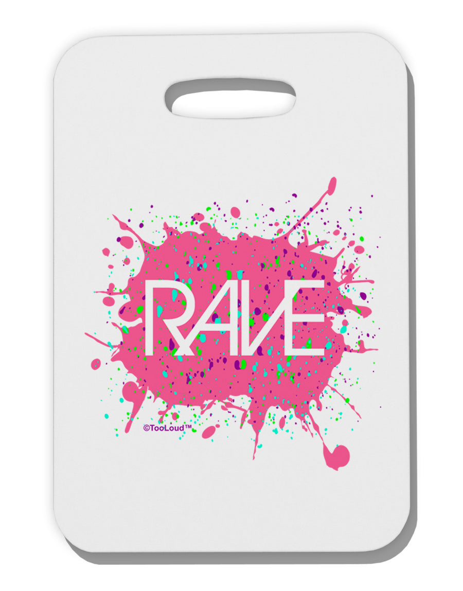 Rave Splatter Pink Thick Plastic Luggage Tag-Luggage Tag-TooLoud-White-One Size-Davson Sales