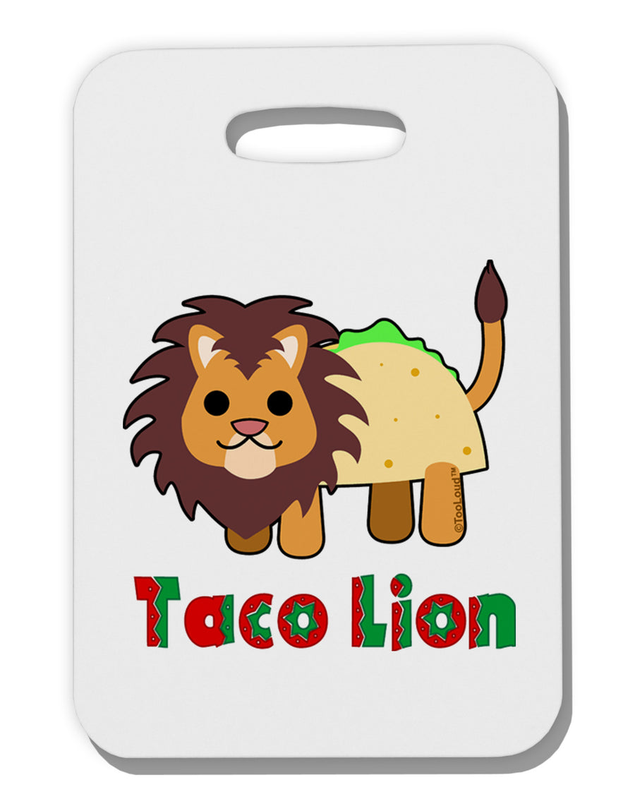 Cute Taco Lion Text Thick Plastic Luggage Tag-Luggage Tag-TooLoud-White-One Size-Davson Sales