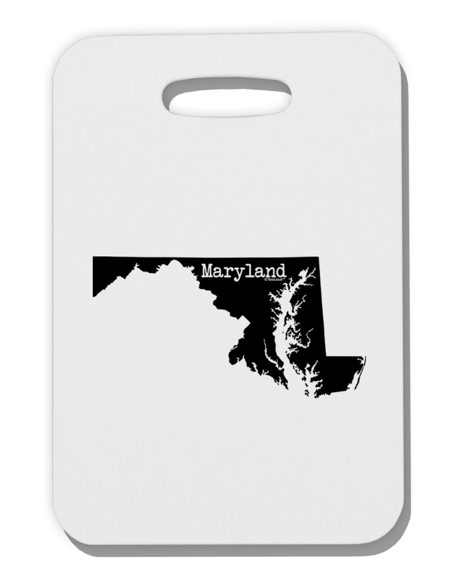 Maryland - United States Shape Thick Plastic Luggage Tag-Luggage Tag-TooLoud-White-One Size-Davson Sales