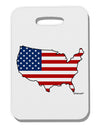 United States Cutout - American Flag Design Thick Plastic Luggage Tag by TooLoud-Luggage Tag-TooLoud-White-One Size-Davson Sales